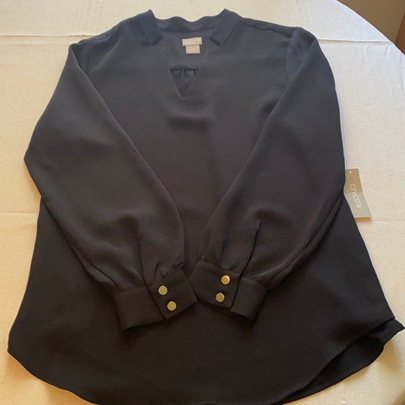Chicos Long Sleeve Blouse S - Picture 2 of 4